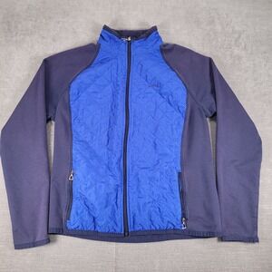 LRL Ralph Lauren Active‎ Quilted Jacket Full Zip Pockets Blue Girl's Size Large
